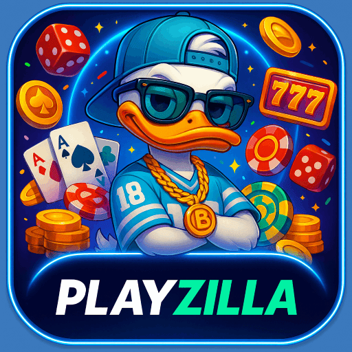 Imagem promocional da PLAYZILLA mostrando a plataforma e suas vantagens